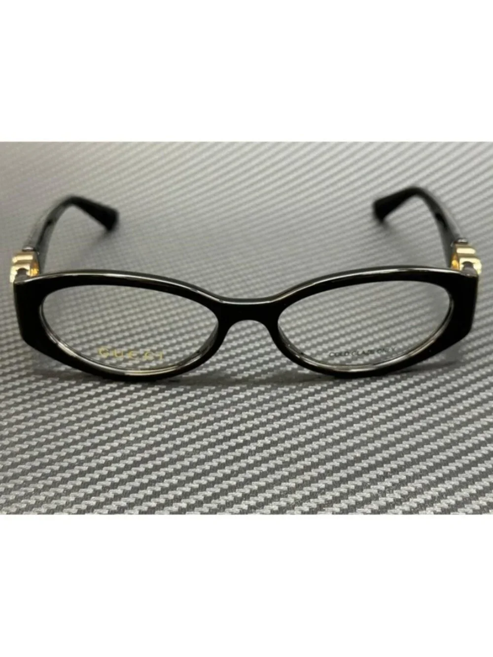 New Gucci Women Black Gold Eyeglasses 52-15-135